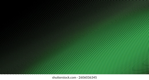 Abstract black background and green ball