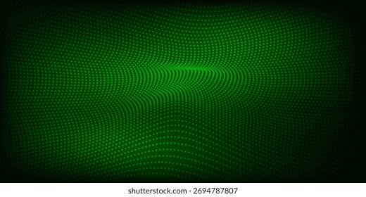 Abstract black background and green ball