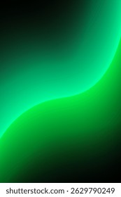 Abstract black background with green gradient waves. Vector illustration of background.