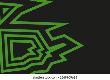 Abstract Black background with green lines. Vector illustration