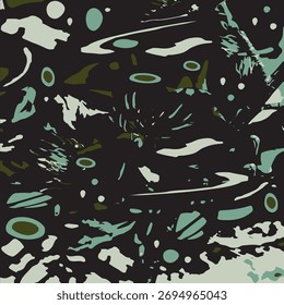 Abstractas fondo negro con verde como el color principal crea una pintura de pared interesante para la sala de estar