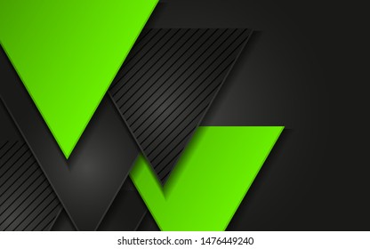 Abstract black background with green metallic technology concept texture. Dark layout steel space vector template for use element corporate banner, brochure, flyer, frame, advertising