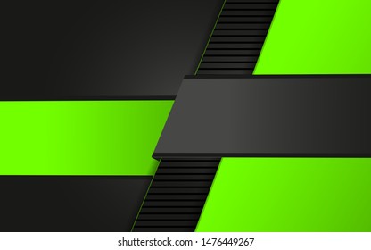 Abstract black background with green metallic technology concept texture. Dark layout steel space vector template for use element corporate banner, brochure, flyer, frame, advertising