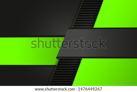 Abstract black background with green metallic technology concept texture. Dark layout steel space vector template for use element corporate banner, brochure, flyer, frame, advertising