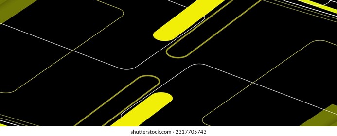 Abstract black background with green shapes. Geometrical design vector