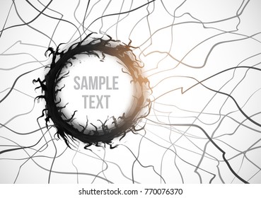 Abstract black background with grunge circle. Vector illustration