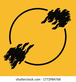 Abstract black background with grunge yellow lines and text
