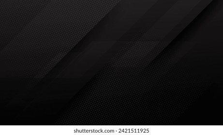 abstract black background with halftone and diagonal stripes. vector illustration