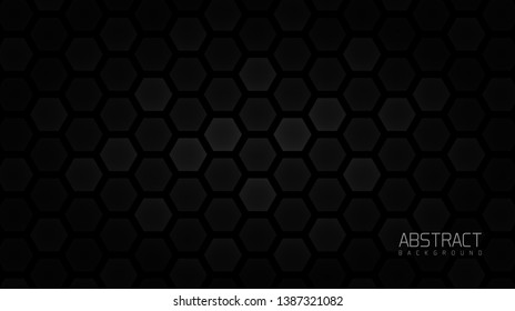 abstract black background with honeycomb textured. Minimal geometric background, abstract background with Dynamic shapes