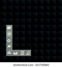 Abstract  black background with icons
