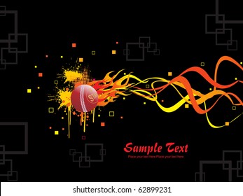 abstract black background with isolated burning ball