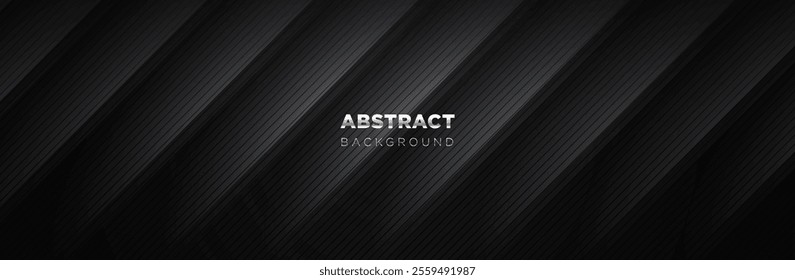 Abstract black background with light and shadow with diagonal lines for banner website, presentation