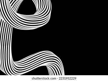 Abstract black background. line wave curve on background vector illustration.