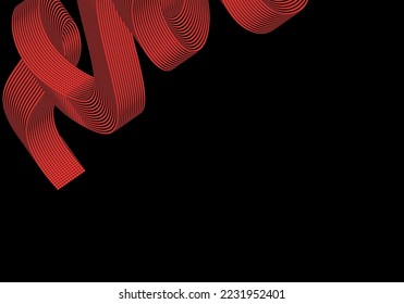 Abstract black background. line wave curve on background vector illustration.