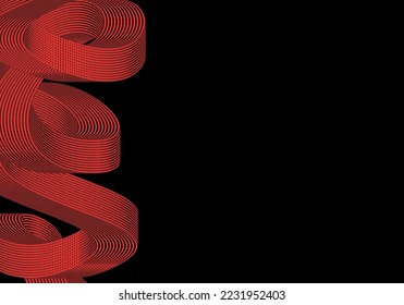 Abstrakter schwarzer Hintergrund. Linienwellenkurve auf Hintergrund, Vektorgrafik.