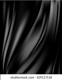 abstract black background luxury cloth or liquid wave or wavy folds of grunge silk texture satin velvet material for luxurious elegant wallpaper design