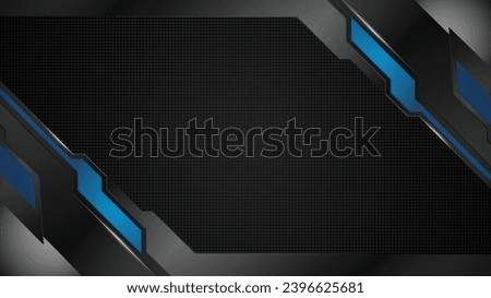 abstract black background of metallic blue display futuristic sci fi hud frame profile