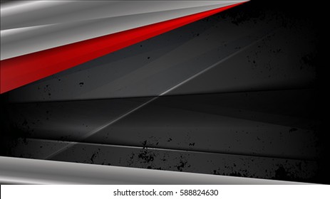 The abstract black background with metallic elements