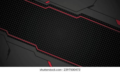 abstract black background of metallic red display futuristic sci fi hud frame profile