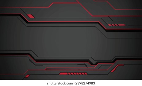 abstract black background of metallic red display futuristic sci fi hud frame profile