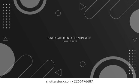 Abstract black background, Minimal design. black gradient blurred background with lines and circles. Dark background design with blank space for text. Vector background illustration. EPS 10