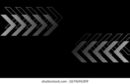 Fundo preto abstrato com padrão de seta moderno em estilo de movimento