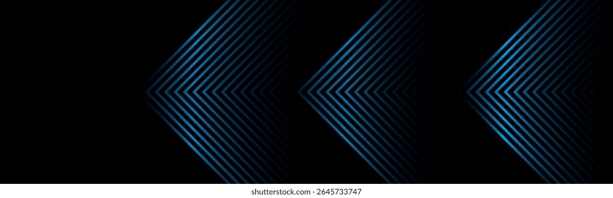 Abstract black background with modern shiny blue colour arrow lines .vector illustration eps10. Dynamic shapes composition . Suit for curve, banner, poster, templates, company, business, branding.