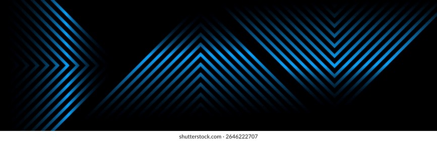 Abstract black background with modern shiny blue colour arrow lines .vector illustration eps10. Dynamic shapes composition . Suit for curve, banner, poster, templates, company, business, branding.