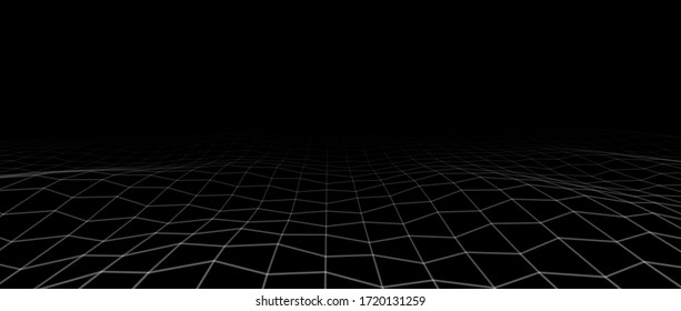 Abstract black background of moving particles. Futuristic mesh. A large amount of data. Vector illustration