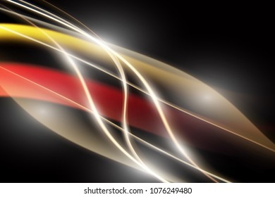 Abstract black background with multicolored luminous lines.