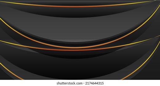 Abstrakter schwarzer Hintergrund mit orangefarbenen Linien