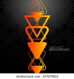 Abstract Black Background With Orange Triangles
