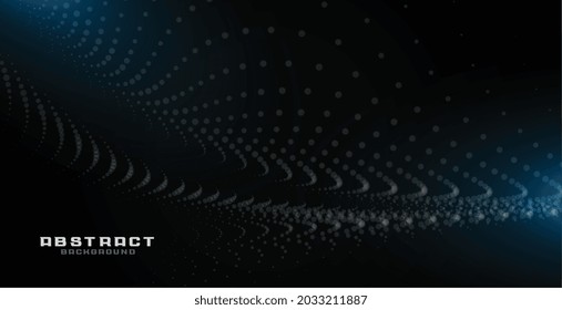 abstract black background with particles and blue light effect