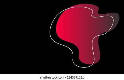 abstract black background with pink fluid object and place for your text. Template design for social media, banner, card