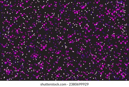 Abstract black background with pink and purple random dots