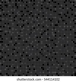 Abstract black background of a plurality of squares & pixels