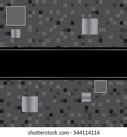 Abstract black background of a plurality of squares & pixels
