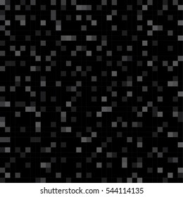 Abstract black background of a plurality of squares & pixels