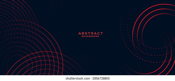 Abstract black background with red circle rings. Digital future technology concept. vector illustration.