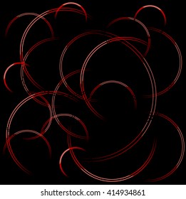 abstract black background with red circles, vector