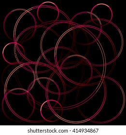 abstract black background with red circles, vector