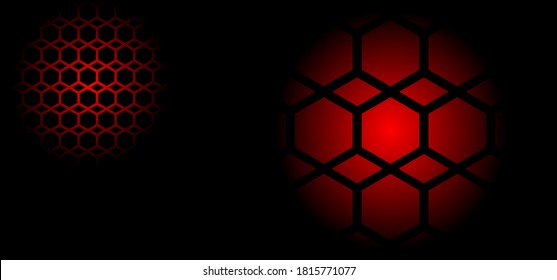 Abstract black background with red geometri pattern