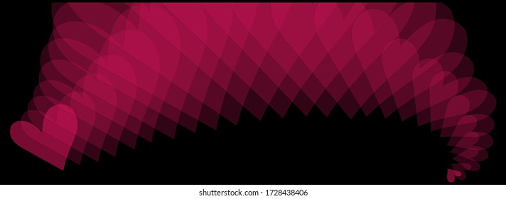 
Abstract black background with red hearts. Banner. Free space for text. Modern web solution for business.