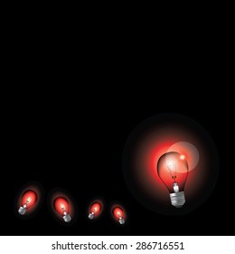 Abstract black background. Red light vector EPS10