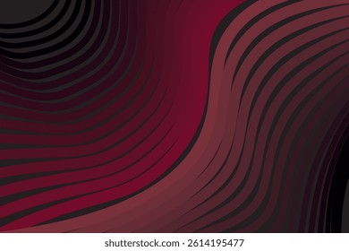 Abstract black background with red and pink lines and waves. Vector illustration of background