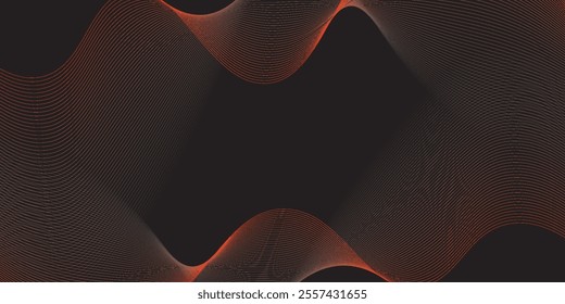 Abstract black background with red soft and elegant waves. Premium design for wallpaper, banner, poster.