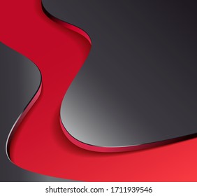 abstract black background with red  wave