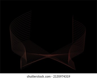 fondo negro abstracto con onda de semicírculo rojo blanco, se puede utilizar para el diseño de fondo de pantalla exclusiva para carteles, folletos, presentaciones, sitios web, etc. Vector EPS