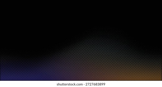 Fondo negro Abstractas con una onda de punto semitono suave, colores degradados de oro a verde y azul, moderno, limpio, mínimo, alto contraste
