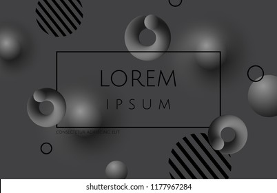 Abstract black background with soft fluid shapes. Vector template for placards, banners, flyers and presentations. EPS 10 illustration.